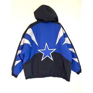 Vintage Dallas Cowboys Apex One NFL Pro Line Puffer Jacket Hood Big Star XL